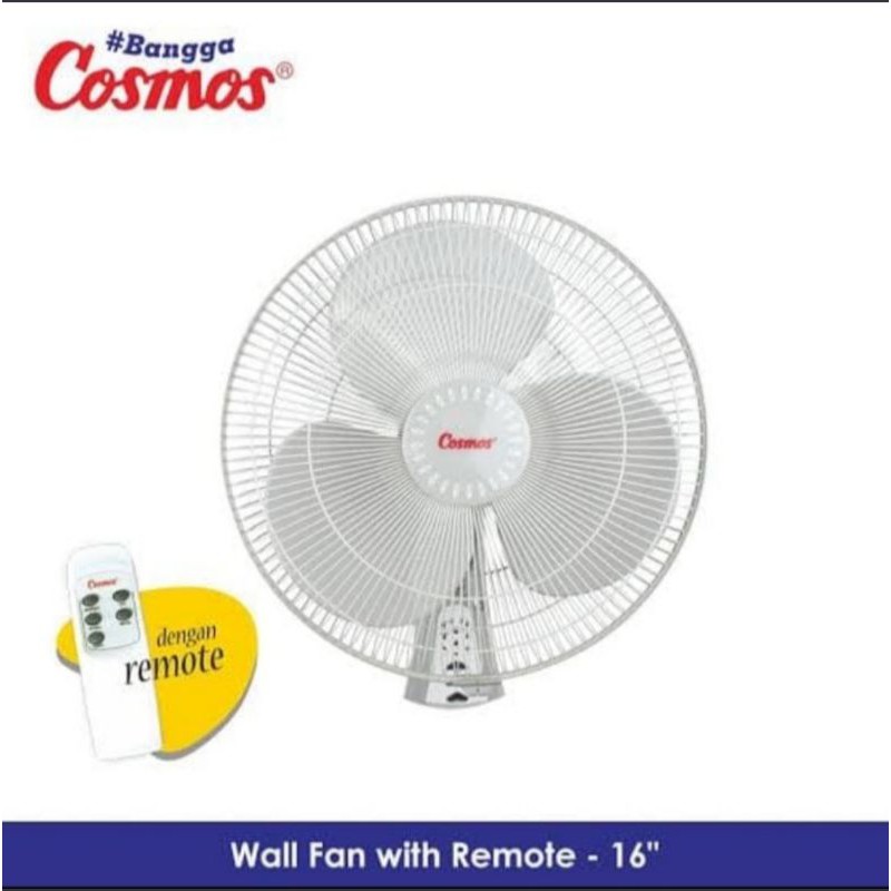 Cosmos Kipas Angin Wall Fan Remote 16&quot; 16 WFCR - Garansi Resmi 1 Tahun