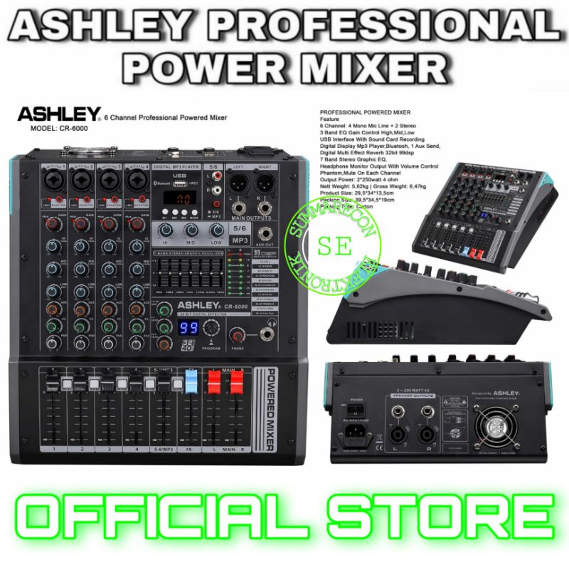 power mixer ashley original ashley cr6000 usb bluetooth power mixer original