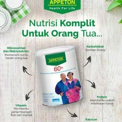 

400Gr Appeton 60+/ Susu Lansia/ Susu Orang Tua - Vanilla - 400Gr