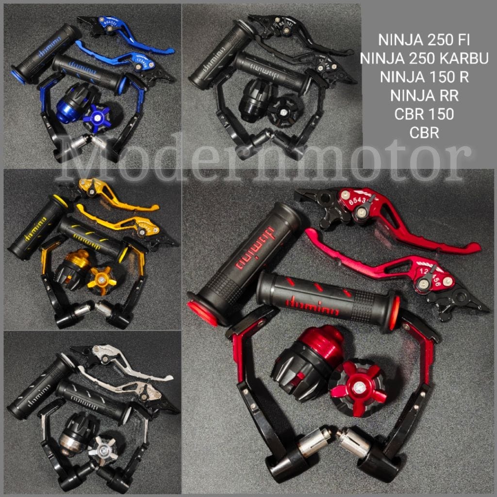 [PAKET HEMAT 4in1] Proguard Robot + Handgrip Domino + Jalu as + Handle Variasi CNC Ninja 250 fi Ninja 250 Ninja RR Ninja 150 R CBR 150 CBR CRF