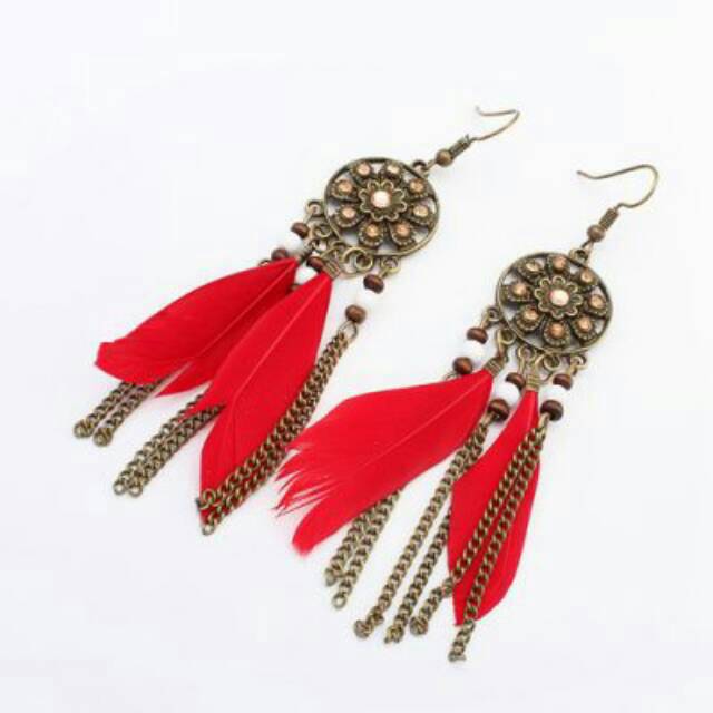 Anting hijab bulu tassel jilbab