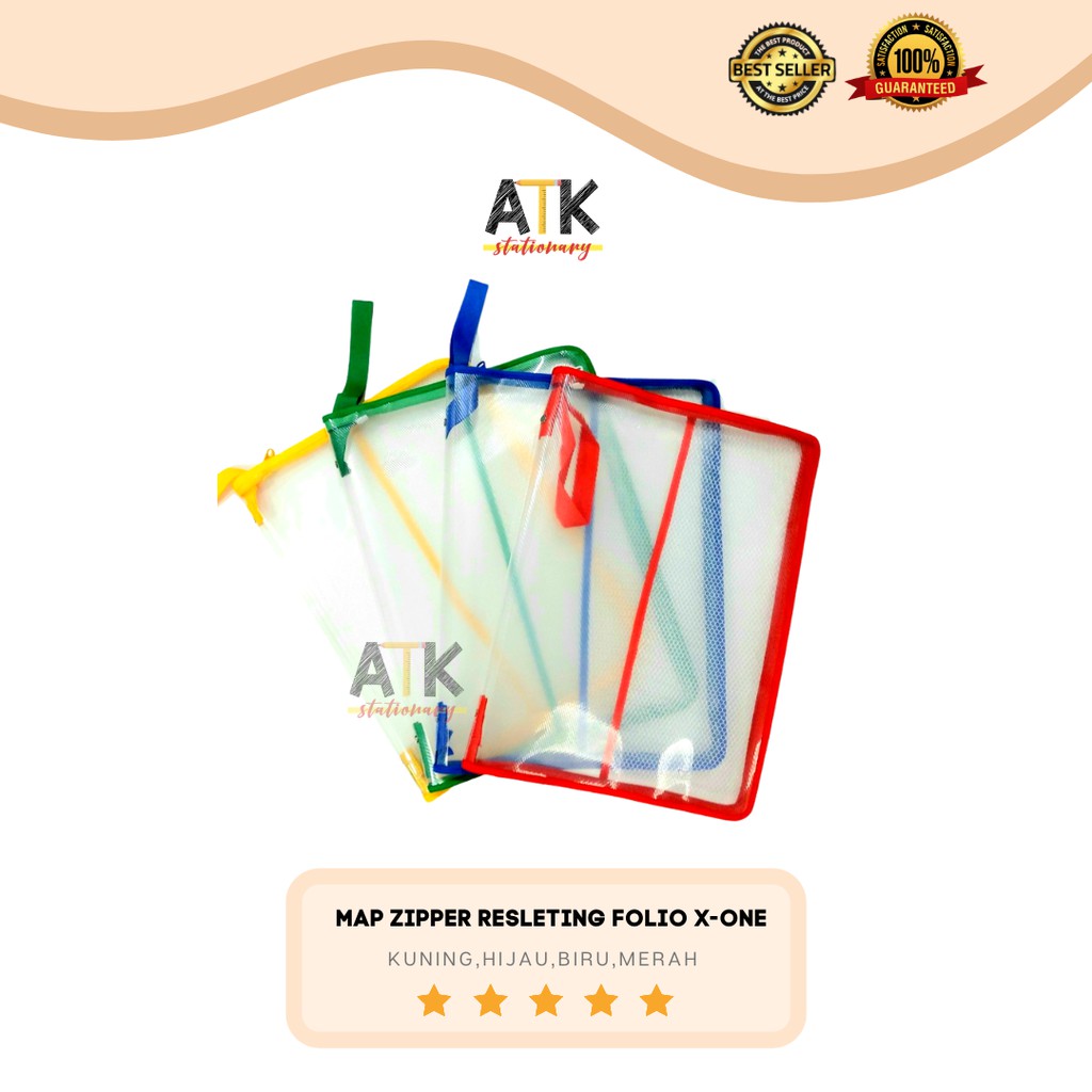 

Map Jala Plastik Resleting Zipper Bag Murah Kualitas Premium X-One Ukuran Folio atk