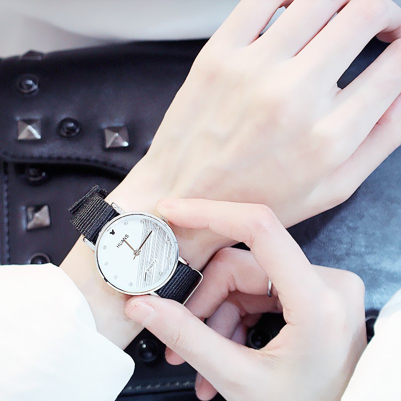 (GROSIRJAYA32) Jam Tangan Wanita CANDYCAT AMANDA NYLON Quartz Casual Korea Watches Nylon Strap Fashion Import