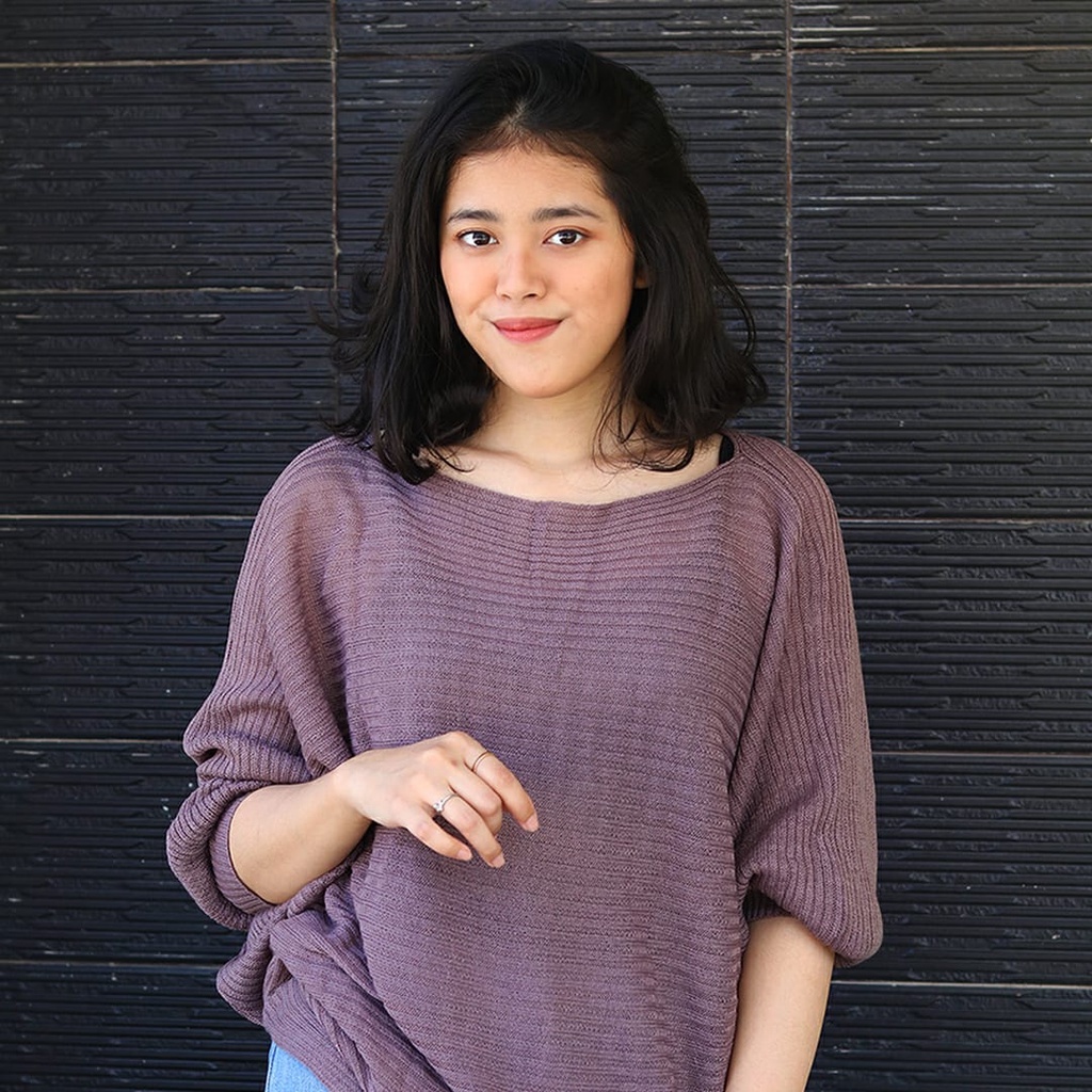 VK__ store Baju Rajut Wanita Batwing Jumbo Fashion Wanita Terbaru SWEATER | LASPERAL RAJUT BATWING /