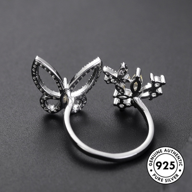 Cincin Sterling Silver 925 Model Kupu-Kupu Untuk Wanita