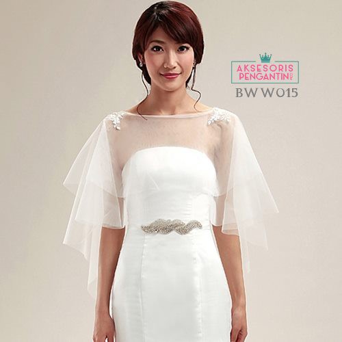 [READY STOCK] BOLERO PESTA LACE AKSESORIS PENGANTIN BROKAT KOREA PUTIH BWW015