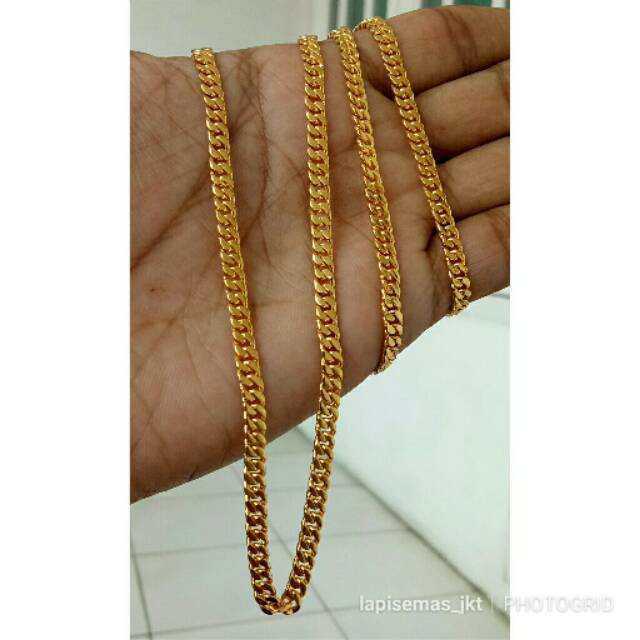 Kalung rantai lipan lapis emas 24k