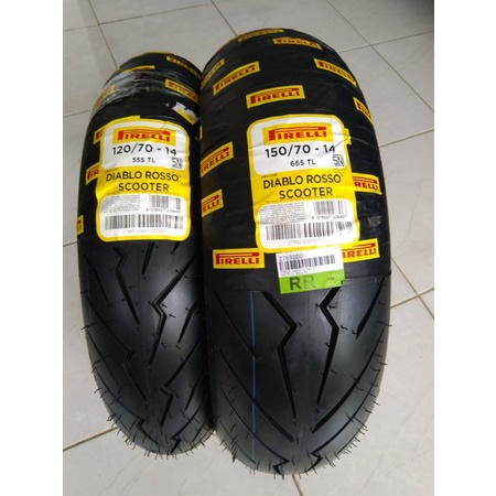 BAN Pirelli Diablo Rosso Scooter Ban Depan Belakang Yamaha Aerox 155 Spidol 150 120 / 70 Ring 14