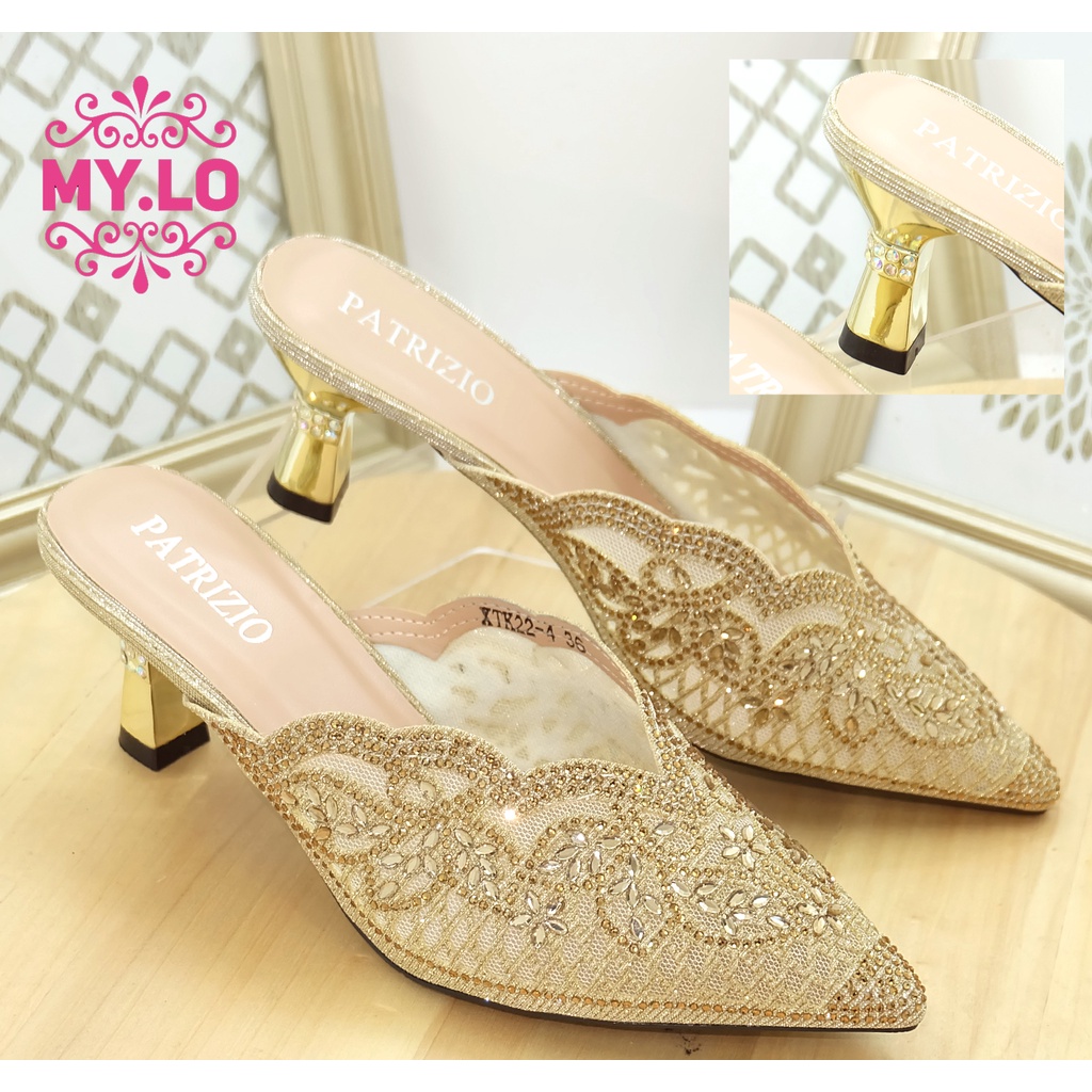 SANDAL WEDGES PESTA WANITA SELOP KEBAYA IMPORT