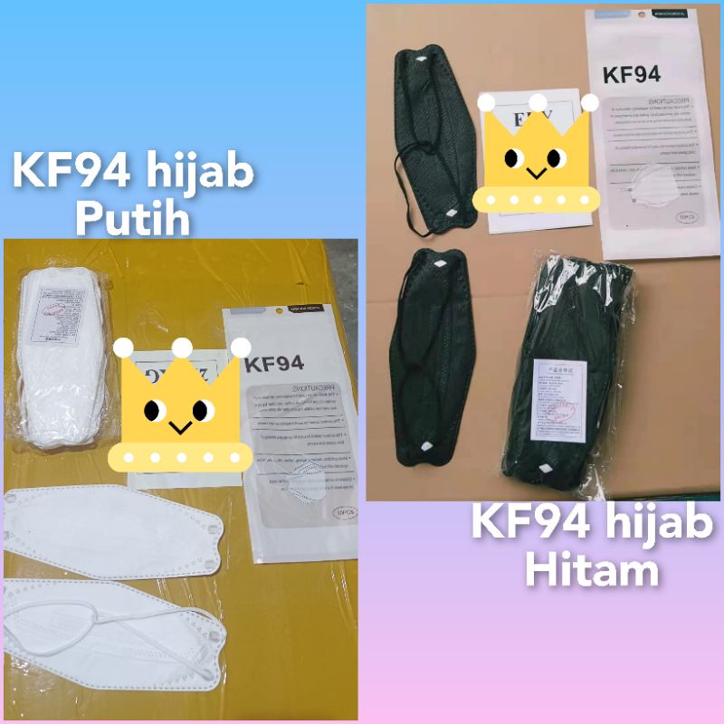 HWLB MASKER HIJAB HEADLOOP MUSLIM JILBAB KF94 | isi 10 putih | non medis non surgical