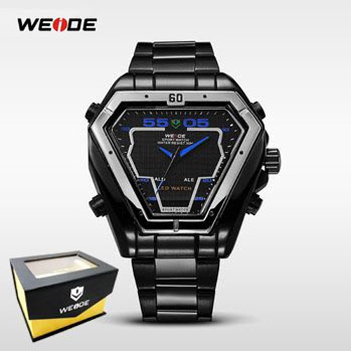 Jam Tangan Pria Weide WH 1102 Black Original Double Time