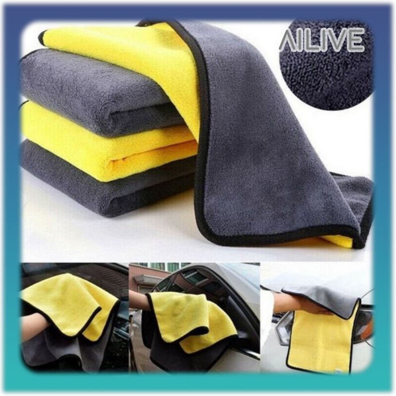 Kain Lap Mobil Motor Microfiber Lembut Tebal Anti Lecet Super Serap Air Serbaguna Dish Towel Lap Piring Meja