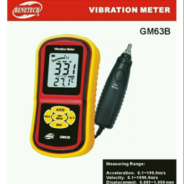 Alat Ukur Getaran Digital Vibration Meter Benetech GM63B