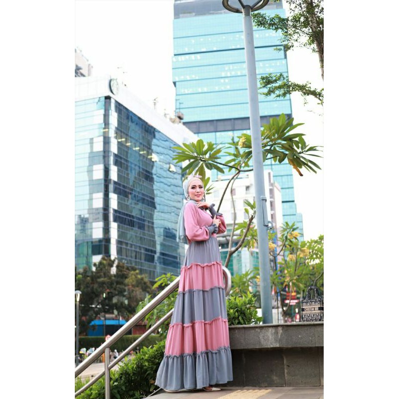 Humaira99 Gamis syari ceruty mix warna sheeva vol 6