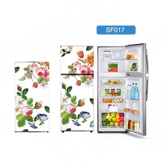 Stiker Kulkas 1 dan 2 Pintu Motif Bunga 2