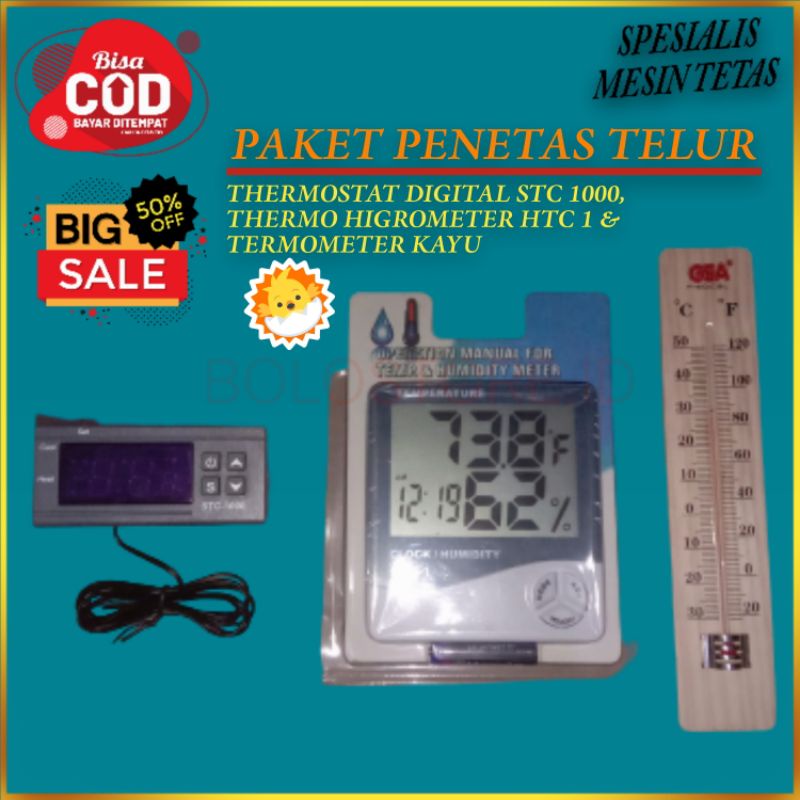 PENETAS ALAT PENETAS TELUR Paket Penetas Telur Thermostat digital Termometer digital Pengatur Suhu S