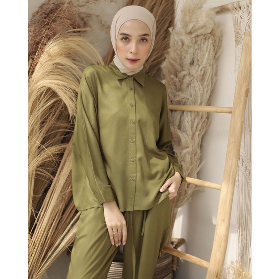 ONE SET MOTIF POLOS/ SETELAN RAYON VISCOSE MOTIF POLOS/SETCEL KEKINIAN/SETELAN WANITA TERBARU/DNILYA-5