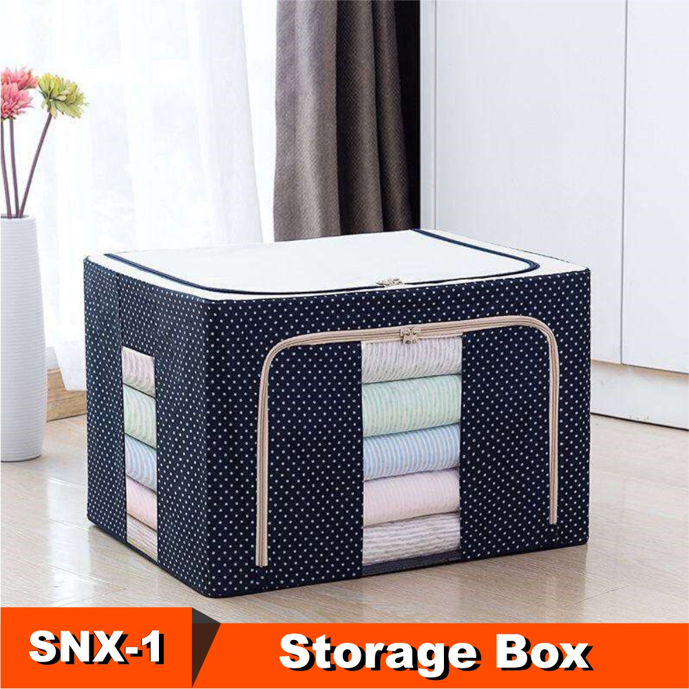 Storage Box Lemari Tempat Penyimpanan Baju Motif Polkadot Organizer Box