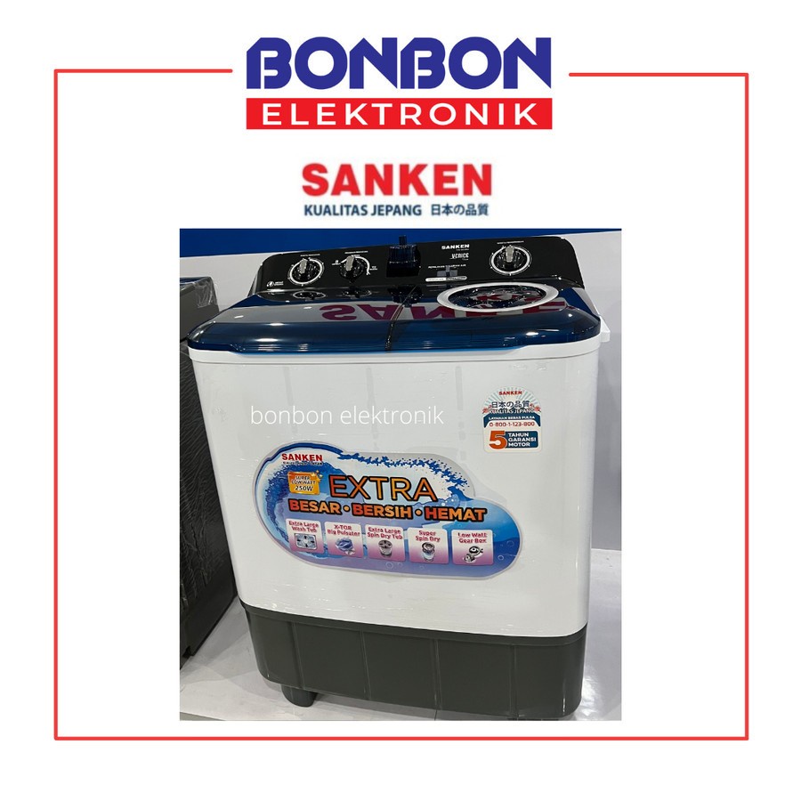 Sanken Mesin Cuci 2 Tabung 8.5KG TW-933BU / TW933BU / TW 933 BU