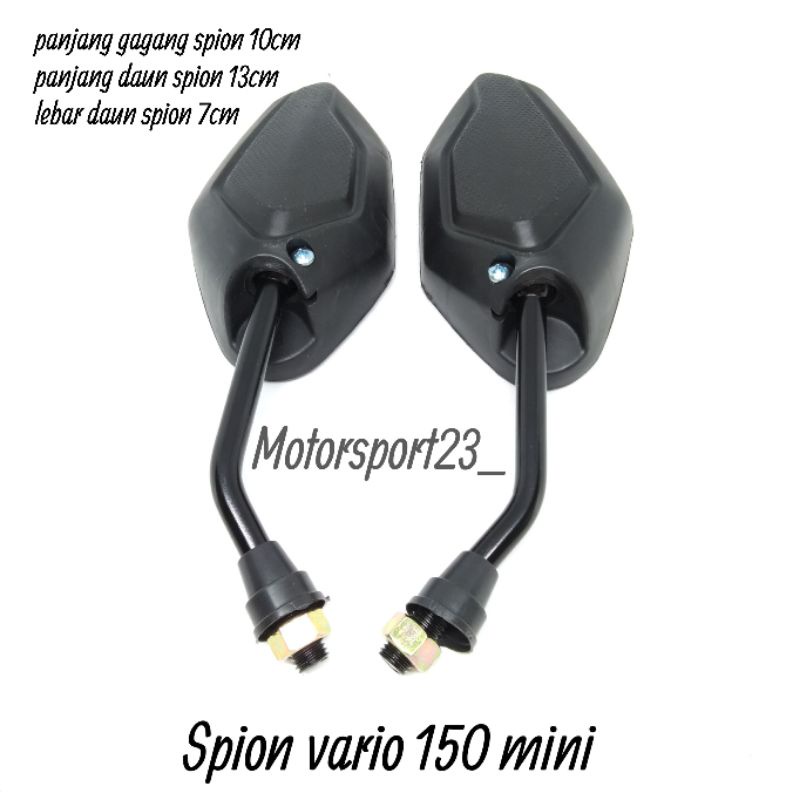 Spion vario 150 mini gagang hitam spion standar vario 150 ukuran kecil kaca datar bening kaca spion 