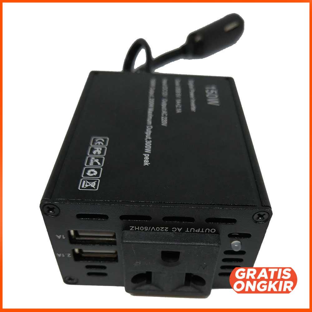 Power Inverter Mobil dengan 2 USB Port 150W 220V - PI-150W