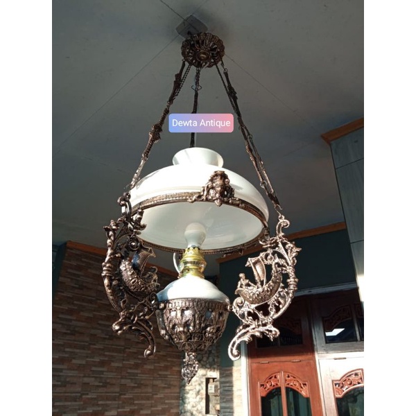 Lampu gantung klasik jawa motif kapal diameter 40