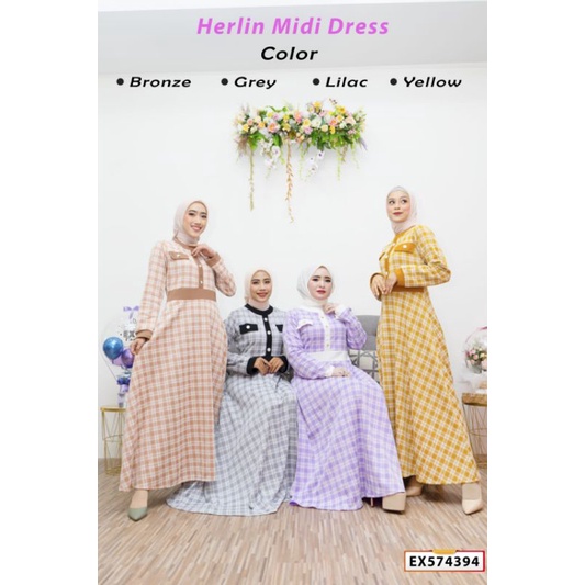 gamis  extu motif Burberry