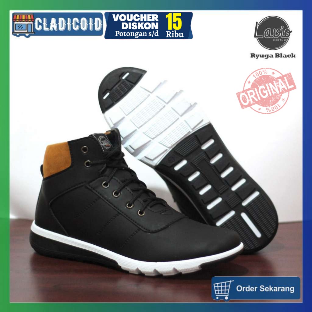 SEPATU SNEAKERS TINGGI PRIA OUTDOOR MODEL KEREN STYLISH SNEAKERS ANAK MUDA, BERKENDARA LAVIO RYUGA