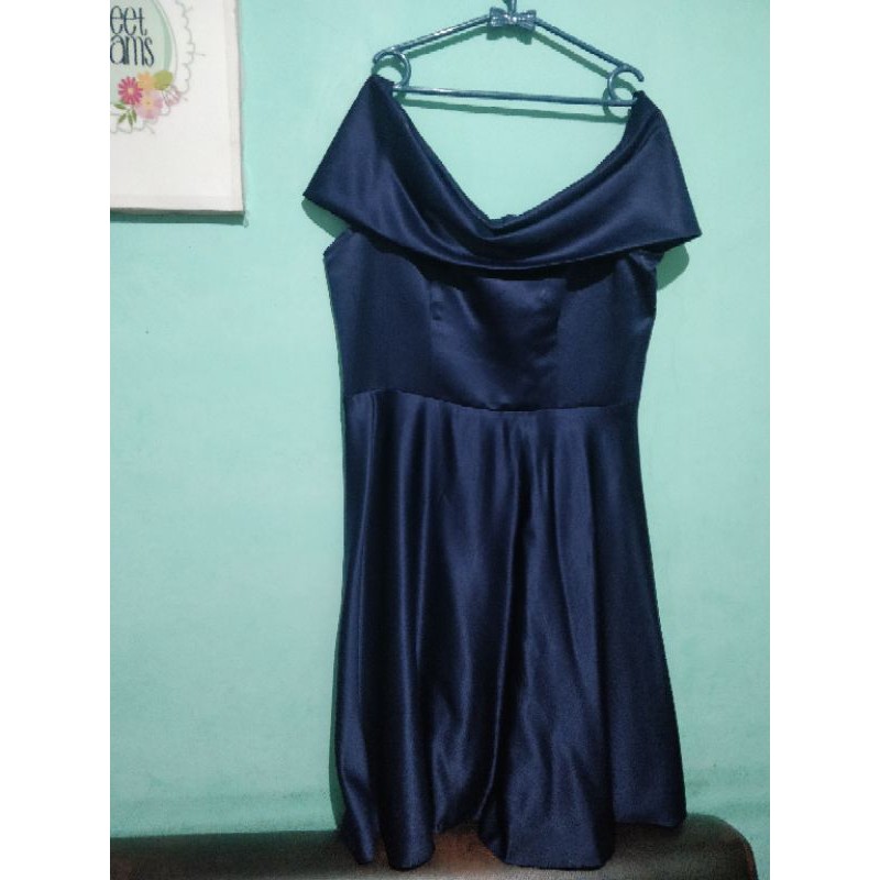 gaun biru mewah big size preloved pesta