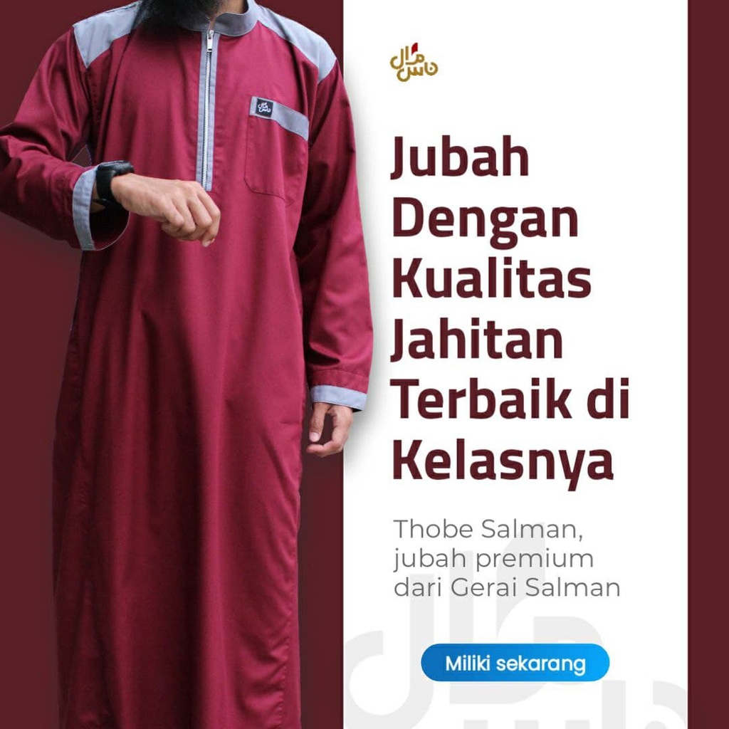 Jubah Pria Gamis Pria Baju Muslim Model Thobe Salman Original