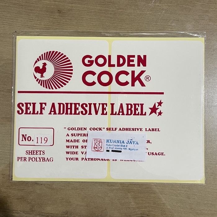 

GOLDEN COCK Label No. 119 - Self Adhesive Label 119 - Sticker Resi Pengiriman