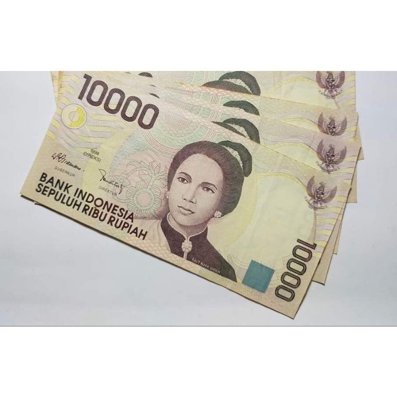 uang kertas 10000 rupiah cut nyak dien tahun 1992 UNC