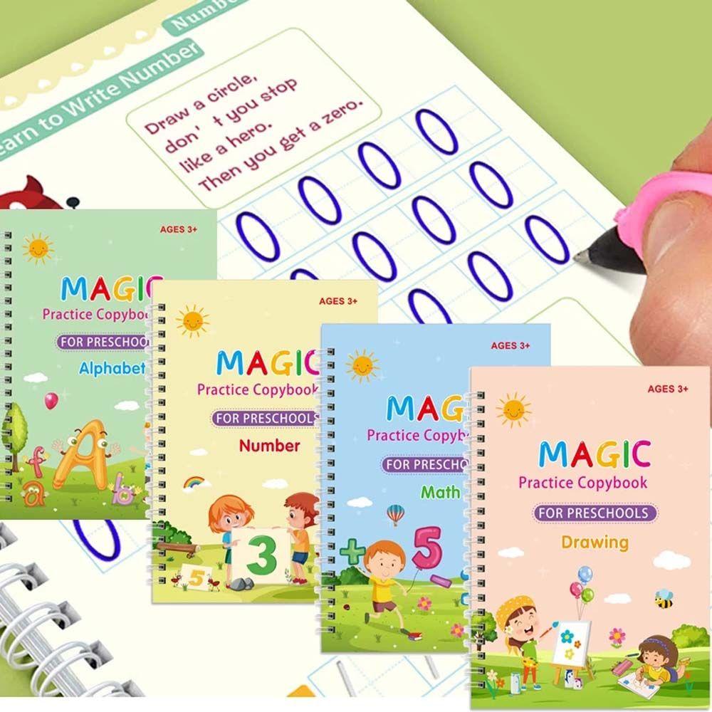 Lanfy Kids English Copybook Montessori Tulisan Inggris Menggambar Latihan Bahasa Inggris Gratis Lap Matematika Stiker Tulisan Inggris