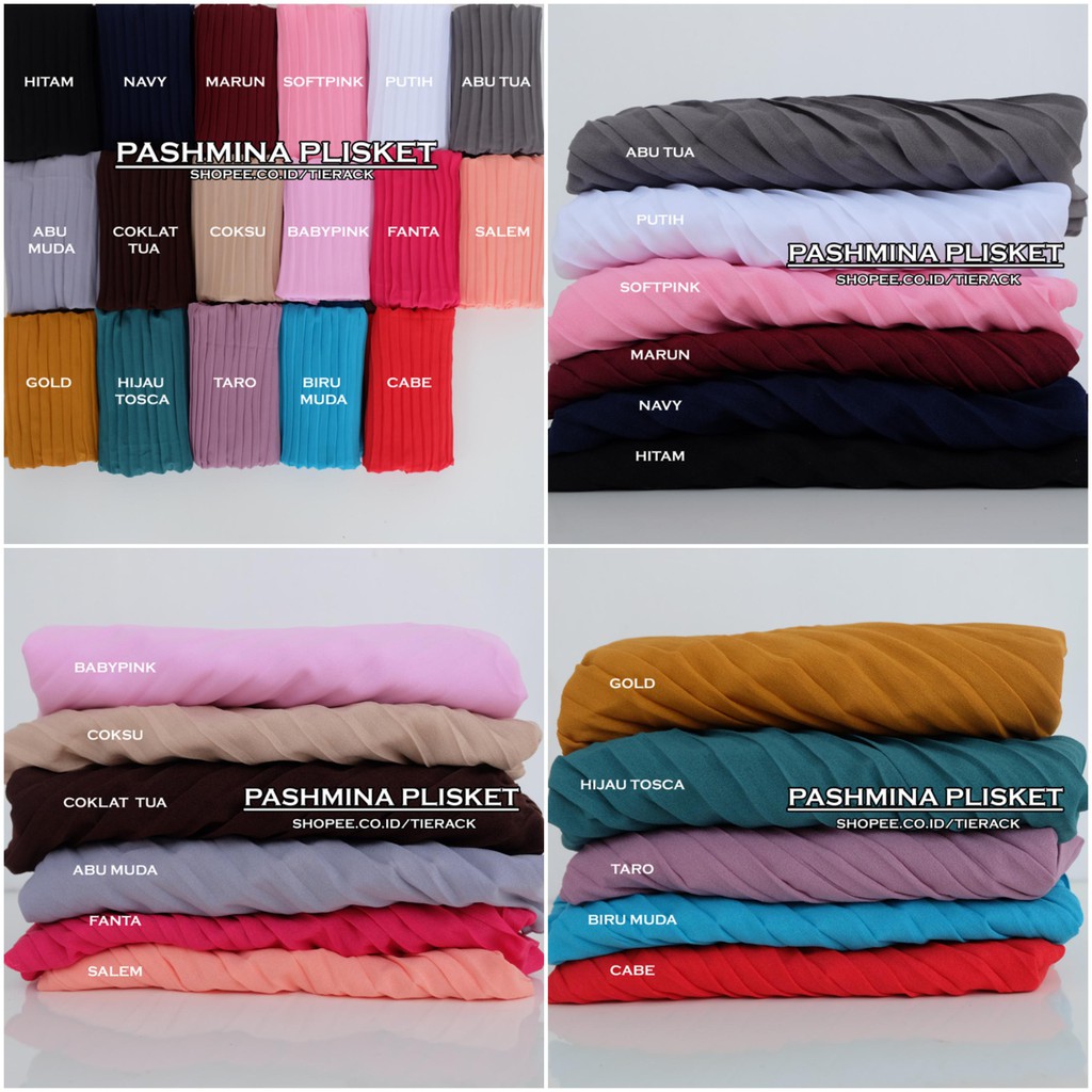 Jilbab Pashmina PLISKET  Diamond Crepe Kerudung Pasmina 