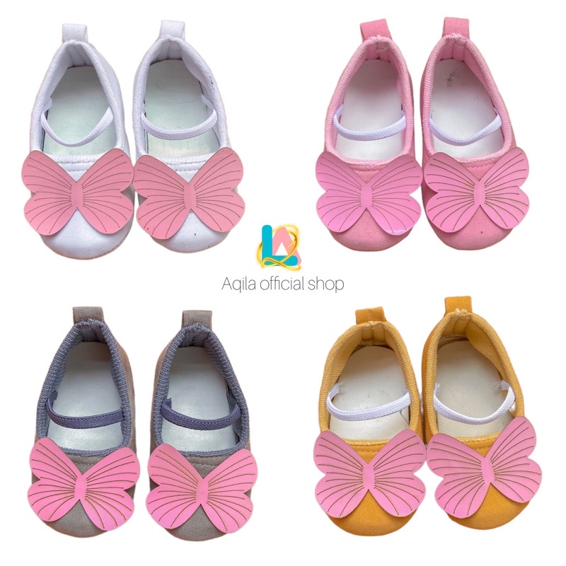 Sepatu Bayi Prewalker Perempuan 0 - 12 Bulan  Murah / Sepatu Baby  Cewek Prewalker Shoes KUPU KUPU Terbaru