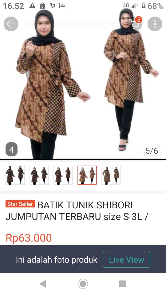 Batik Tunik Shibori Jumputan Terbaru Size S-3l / Hrb026 Yelbor Navbor / Biru Putih / Original..