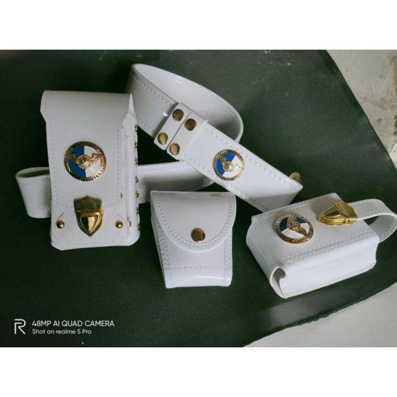 KOPEL PDH LANTAS SABUK PDH POLANTAS PUTIH LENGKAP LOGO LOGAM TERBARU BERKUALITAS