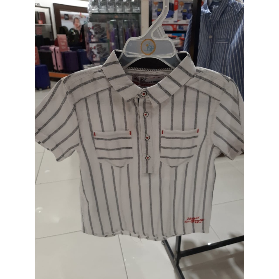 JSP 962 Baju kemeja Hem  Anak Laki Laki Lengan Pendek Usia 12-36 Bulan Original