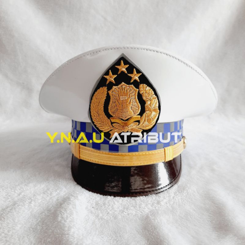 ATRIBUT POLRI / TOPI PET LANTAS PAMA POLRI TERBARU / TOPI PET POLANTAS POLRI PAMA TERBARU