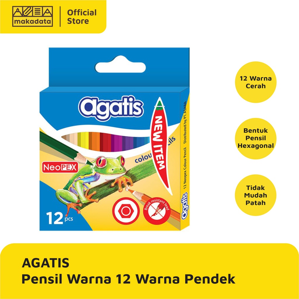

COLOUR PENCIL / PENSIL WARNA AGATIS NEOPEX 12 WARNA PENDEK MURAH