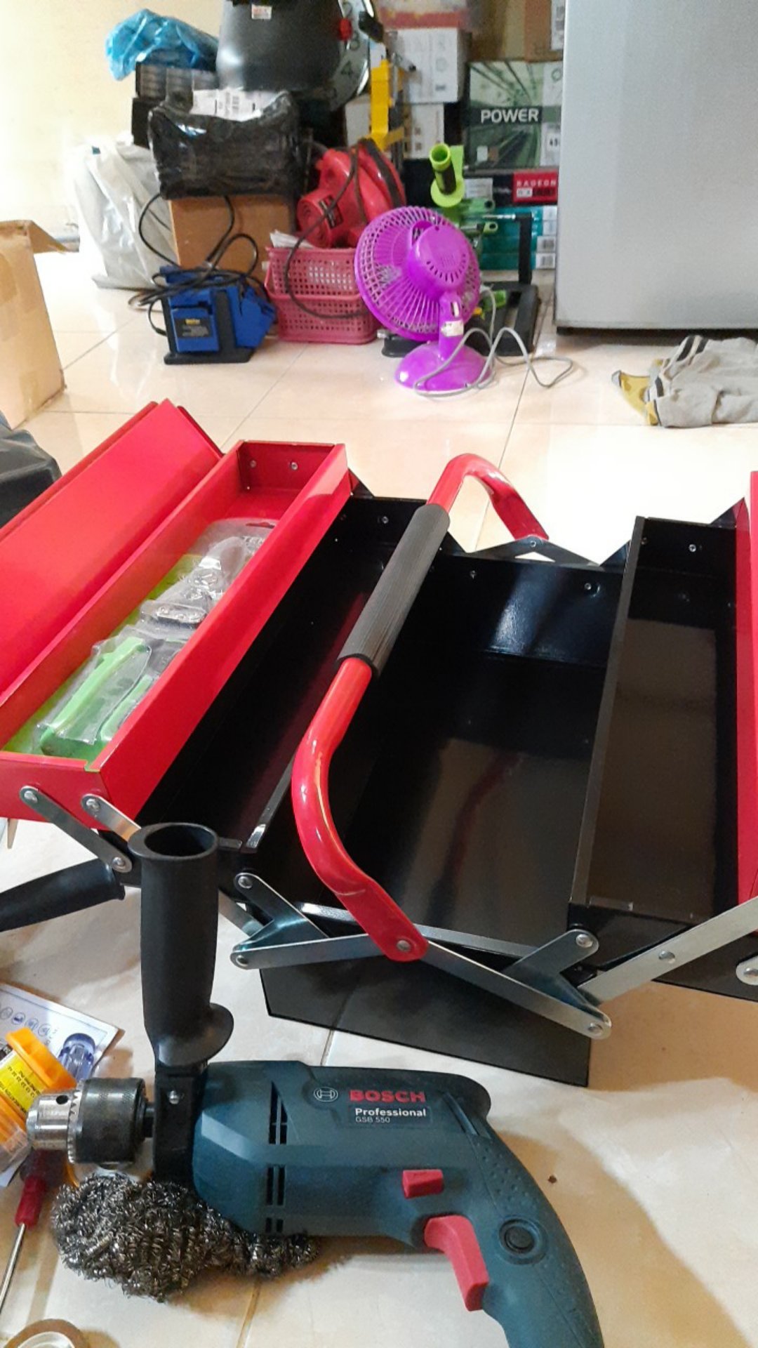 Tool Box Besi 3 Susun Rush / Toolbox Besi Kaleng / Kotak Kunci / Kotak Perkakas