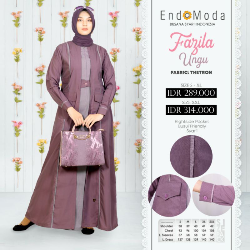 Gamis Lavender - Gamis Ungu Busui Best Seller - Gamis Polos Lavender Jumbo - Gamis Endomoda Original