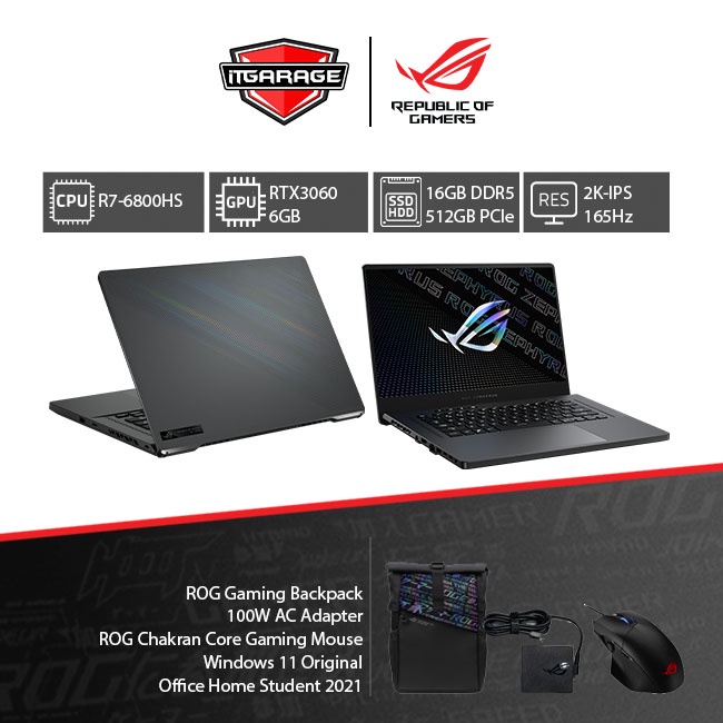 Asus Rog Zephyrus G15 GA503RM-R736G6G-O|R7-6800HS/16G/512G/RTX3060-6G