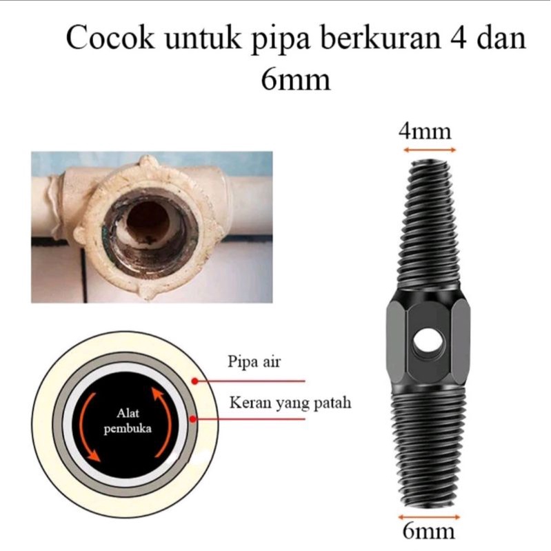 Doll Pipa Extractor Alat Cabut Kran Patah Alat Pembuka kran Rusak