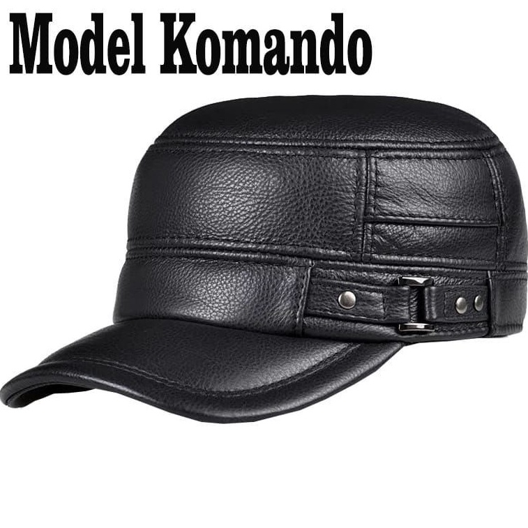 Luigi Leather Topi Kulit Asli Garut Original/Topi Komando Kulit Asli/Topi Sailorman Tinggi