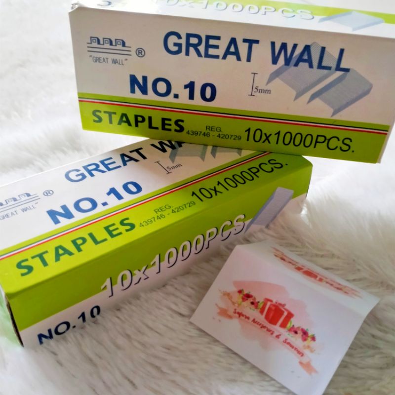 

isi staples/isi stapler great wall kecil / isi staples 1 pack isi 10 pcs/10 kotak kecil