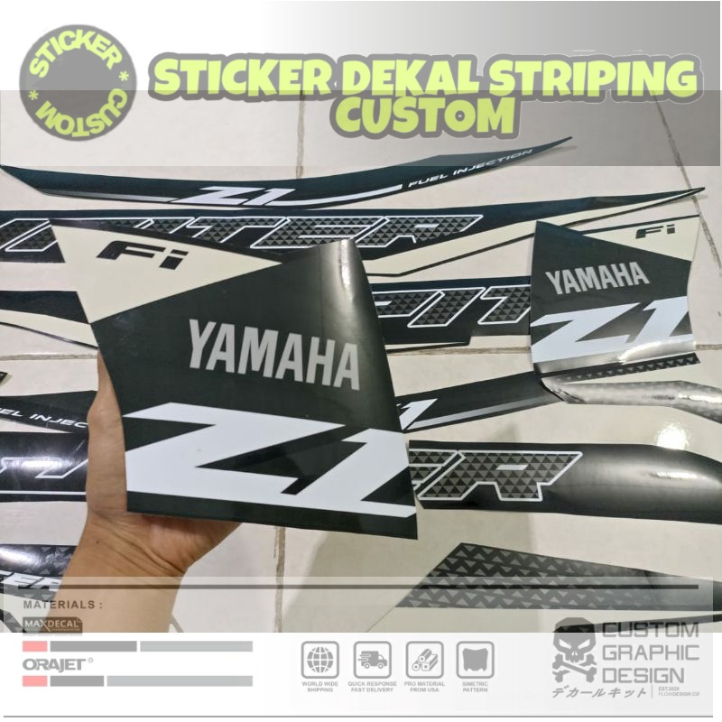 Dekal Decal Cutting Sticker Stiker Plisir Striping Variasi List Body Motor Yamaha Jupiter Z1 ORI hit