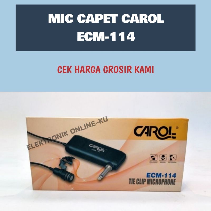 MIKROFON TIE CLIP ON MIC IMAM JEPIT CAROL ECM 114