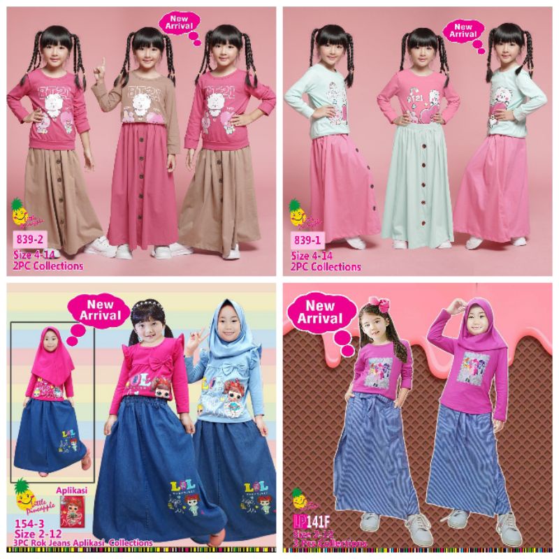 SETELAN ROK ANAK - SETELAN BAJU MUSLIM ANAK 2-9 TAHUN - BAJU MUSLIM ANAK PEREMPUAN - SETELAN BAJU RO