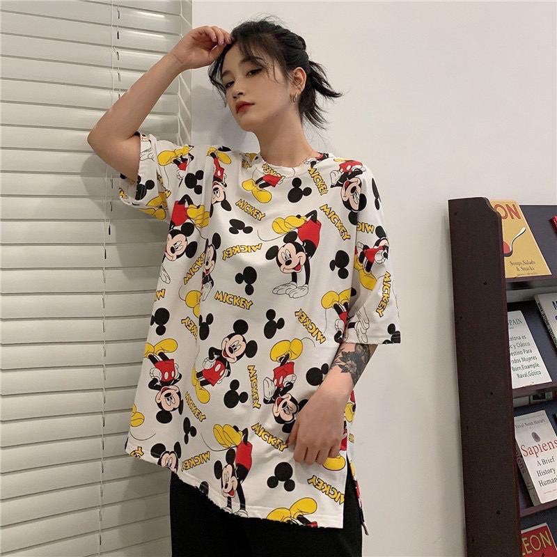 Oversize Tee Tshirt Wanita Motif Mickey Berdiri 1